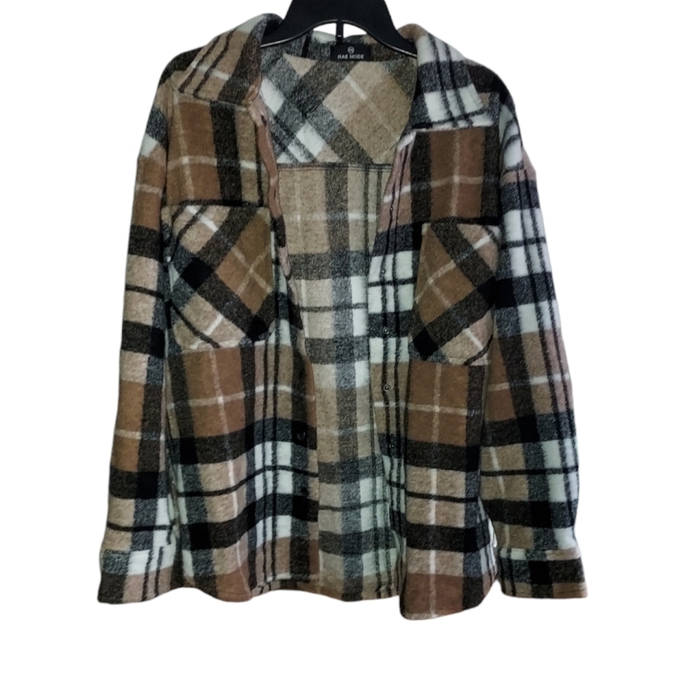 Rae mode brown and black shacket jacket